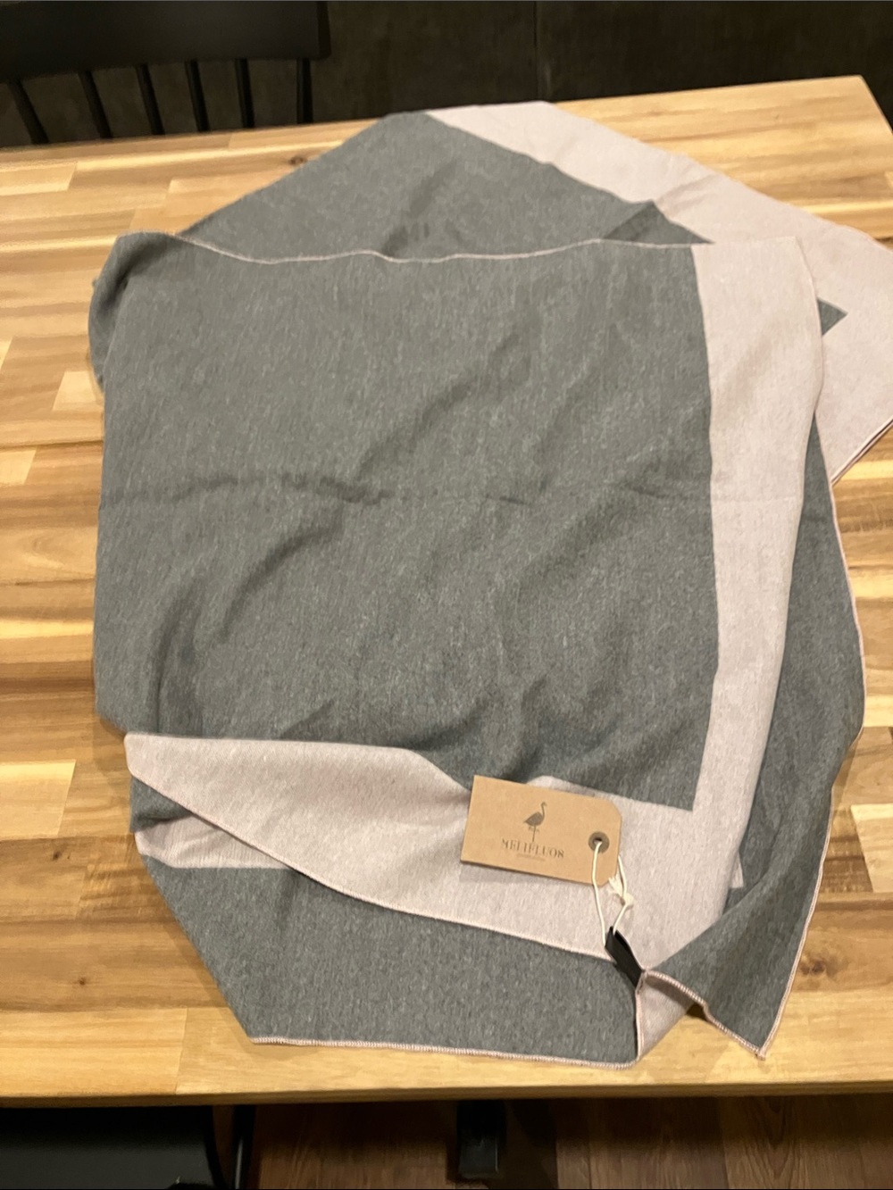 Reversible Gray and light pink cardigan poncho wrap